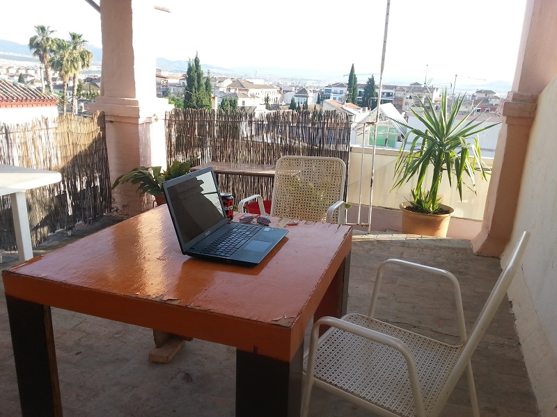 Working Outside in Granada, Spain