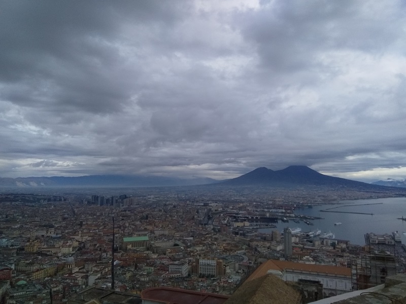 Looking Down on Naples and Mount Vesuvius from Castel San'Elmo