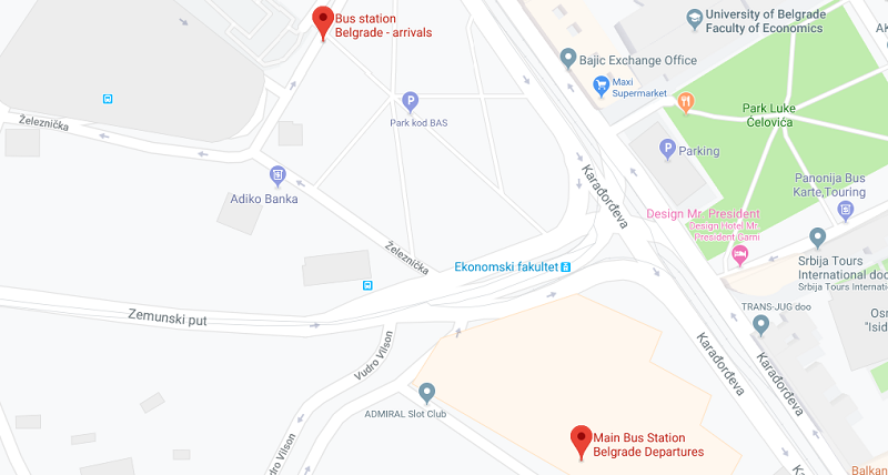 Belgrade Bus Station (Arrivals and Departures Quite a Distance Apart)