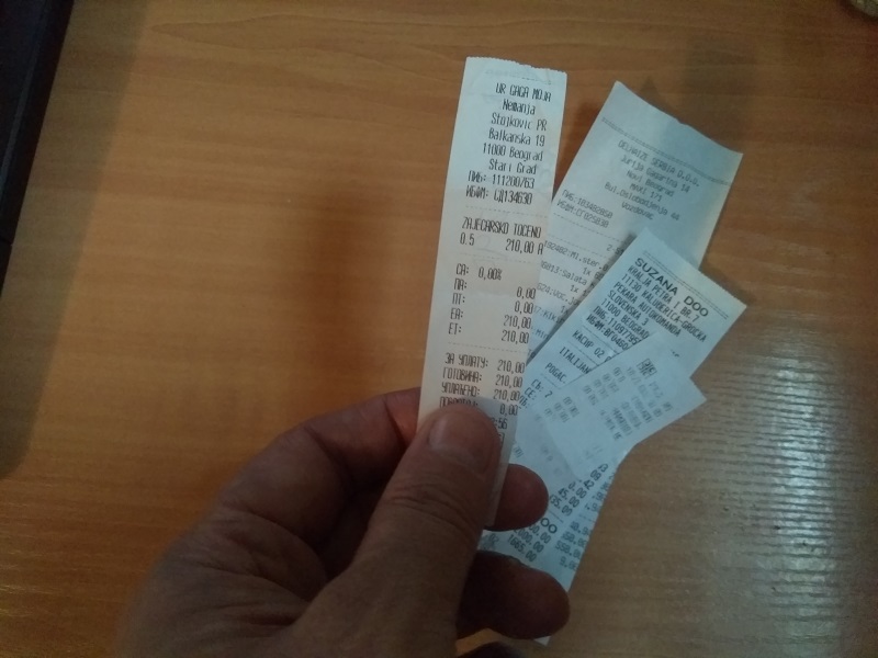 Some of the till receipts are in Serbia are very skinny