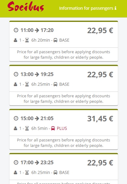 Madrid to Seville with Socibus