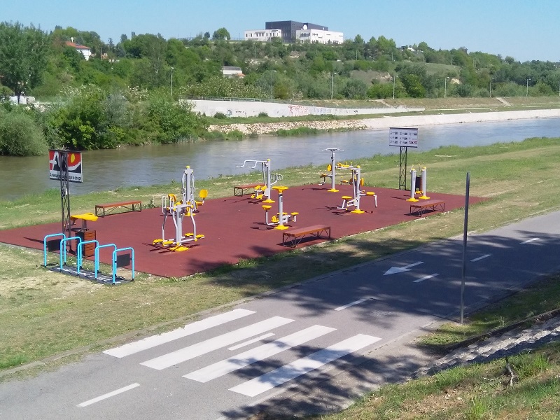 Outdoor Fitness Area Beside the River (Skopje, North Macedonia)
