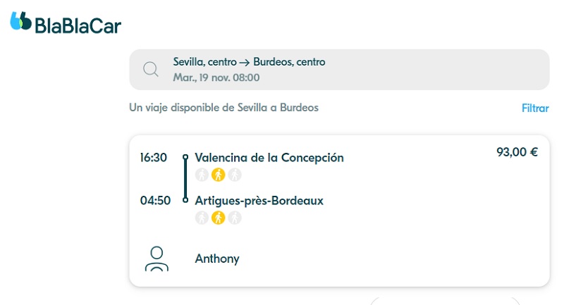 Seville to Bordeaux: BlaBlaCar may cost more than a lot of people think