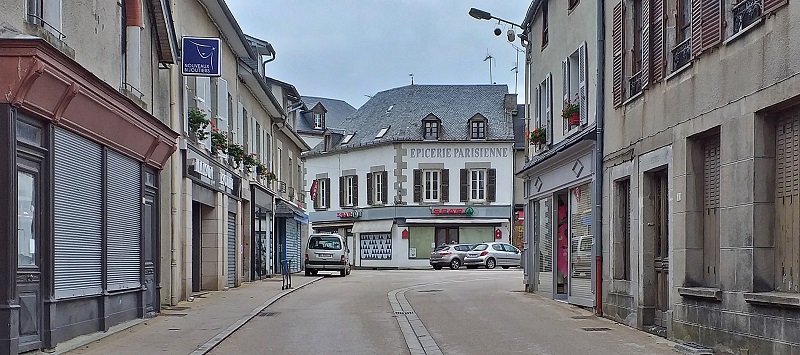Street in Neuvic, France on a Monday Afternoon