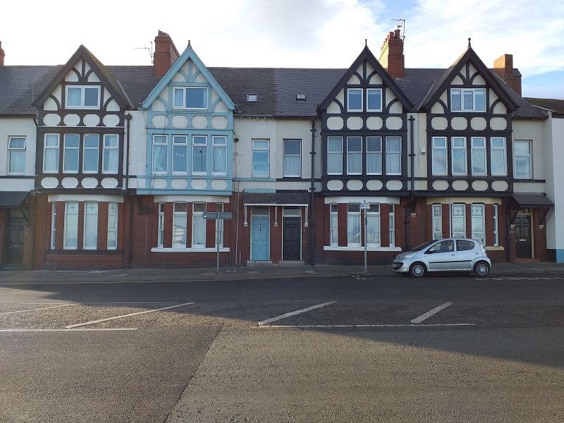 Stucco Houses at English Seaside Town