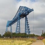 Tees Transporter Bridge at Middlesbrough (Viewed Lengthways from the Ground)
