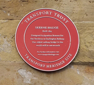Skerne Bridge Transport Trust Heritage Plaque (Red Wheel)