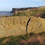 This carved stone is one of the first things you will notice while walking the Cleveland Way from Saltburn-by-the-Sea to Skinningrove