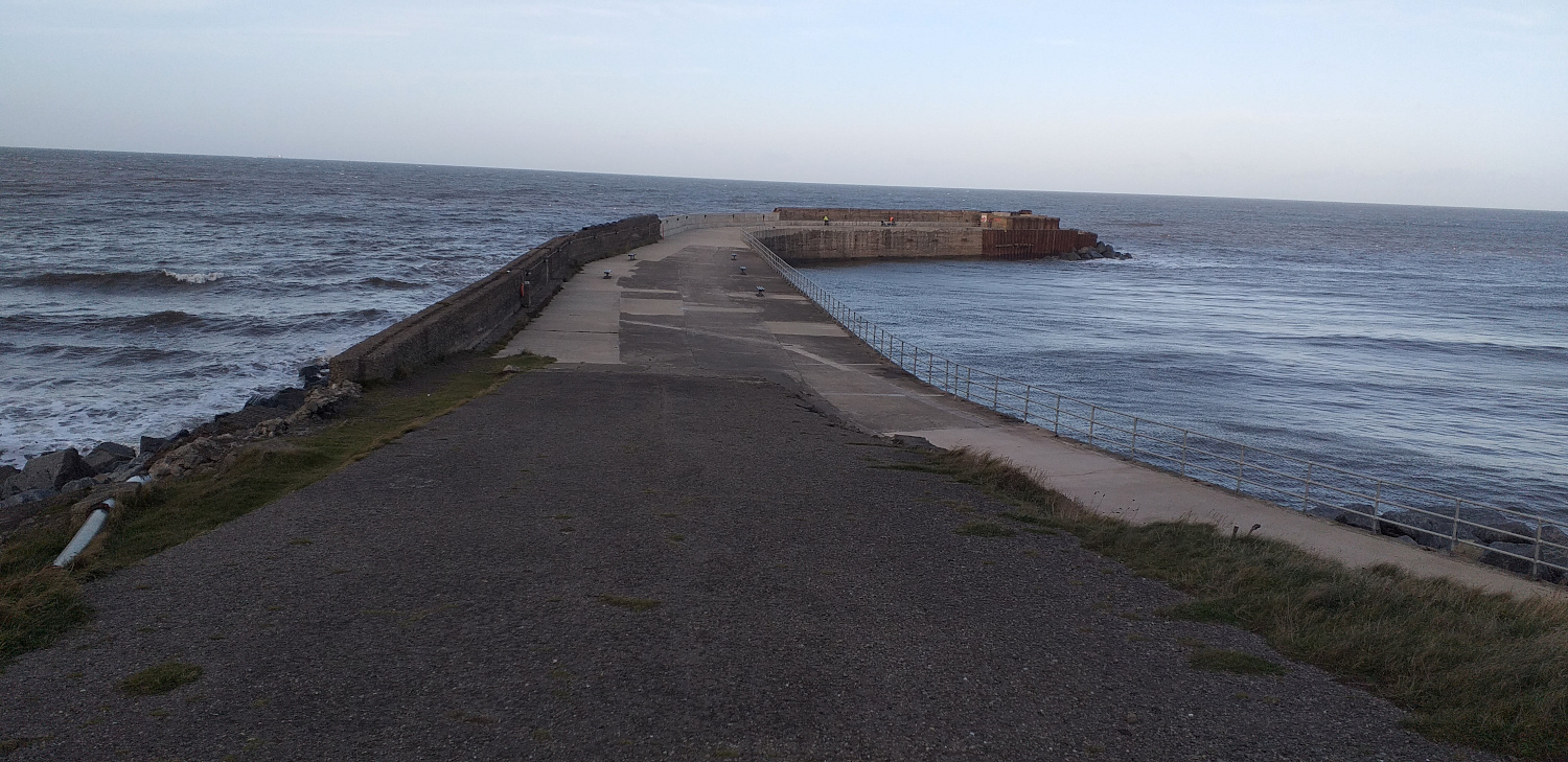Stone Jetty into the sea at Skinningrove, North Yorkshire